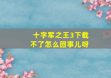 十字军之王3下载不了怎么回事儿呀