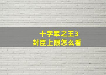 十字军之王3封臣上限怎么看