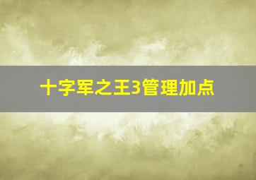 十字军之王3管理加点