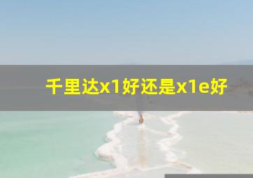 千里达x1好还是x1e好