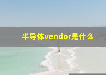 半导体vendor是什么