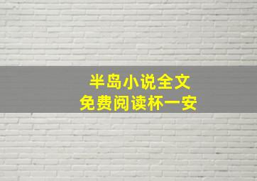 半岛小说全文免费阅读杯一安