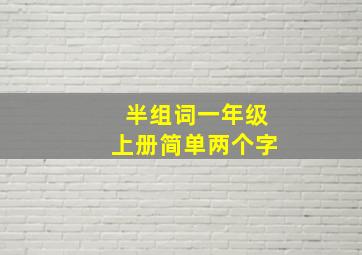 半组词一年级上册简单两个字