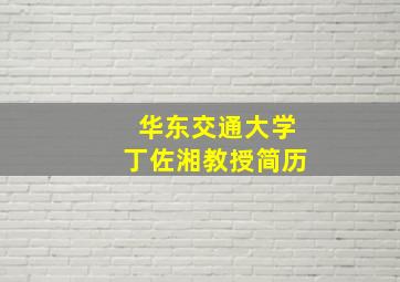 华东交通大学丁佐湘教授简历