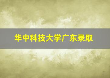 华中科技大学广东录取