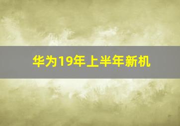 华为19年上半年新机