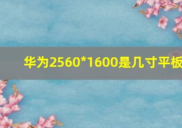 华为2560*1600是几寸平板