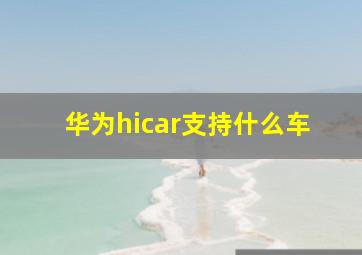 华为hicar支持什么车