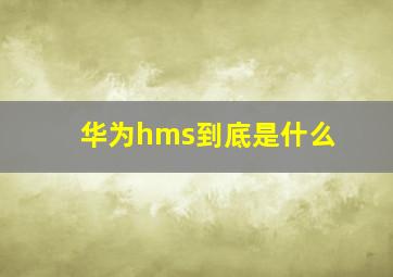 华为hms到底是什么