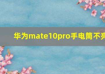 华为mate10pro手电筒不亮