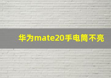 华为mate20手电筒不亮