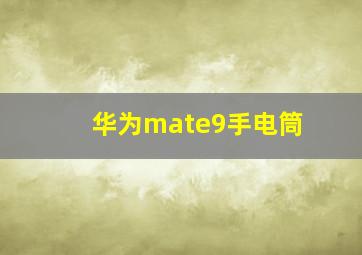 华为mate9手电筒