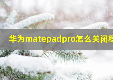 华为matepadpro怎么关闭程序