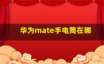 华为mate手电筒在哪