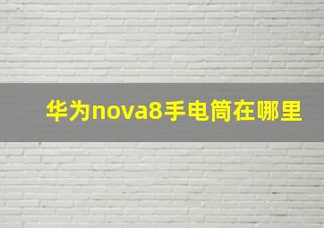 华为nova8手电筒在哪里