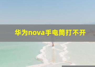 华为nova手电筒打不开