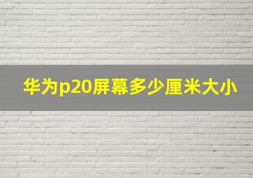 华为p20屏幕多少厘米大小