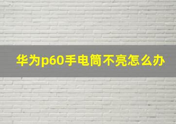 华为p60手电筒不亮怎么办