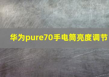 华为pure70手电筒亮度调节