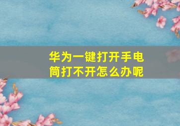 华为一键打开手电筒打不开怎么办呢