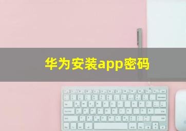 华为安装app密码