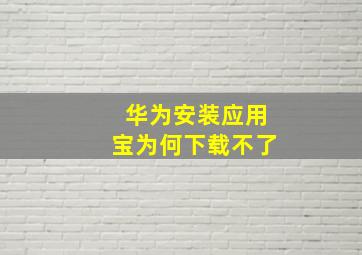 华为安装应用宝为何下载不了