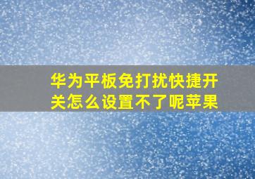 华为平板免打扰快捷开关怎么设置不了呢苹果