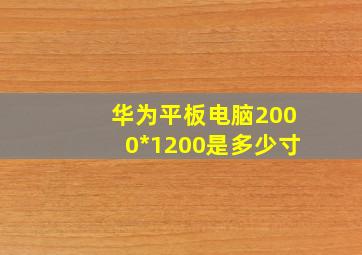 华为平板电脑2000*1200是多少寸