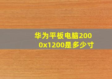 华为平板电脑2000x1200是多少寸