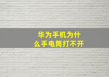 华为手机为什么手电筒打不开