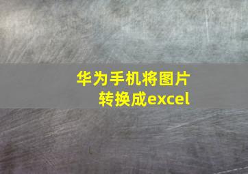 华为手机将图片转换成excel