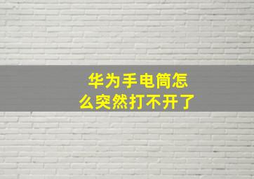 华为手电筒怎么突然打不开了