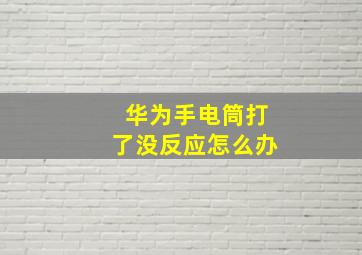 华为手电筒打了没反应怎么办