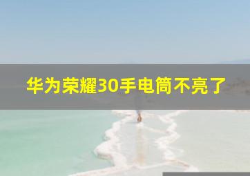 华为荣耀30手电筒不亮了