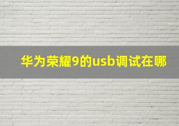 华为荣耀9的usb调试在哪