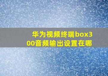 华为视频终端box300音频输出设置在哪