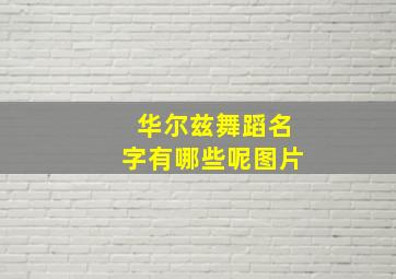 华尔兹舞蹈名字有哪些呢图片