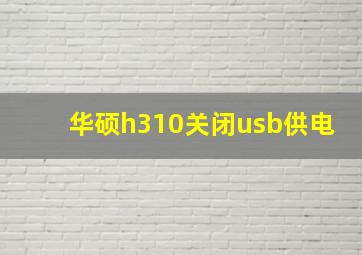 华硕h310关闭usb供电