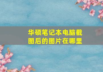 华硕笔记本电脑截图后的图片在哪里