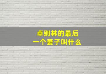 卓别林的最后一个妻子叫什么