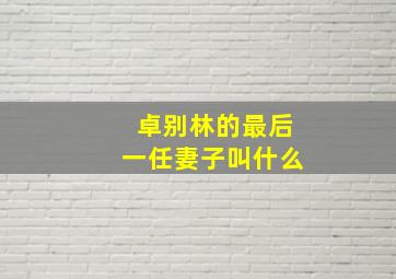 卓别林的最后一任妻子叫什么