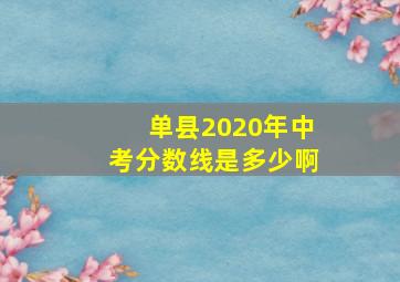 单县2020年中考分数线是多少啊