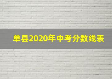 单县2020年中考分数线表