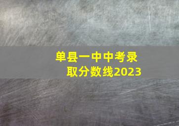 单县一中中考录取分数线2023