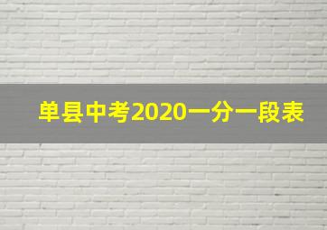 单县中考2020一分一段表