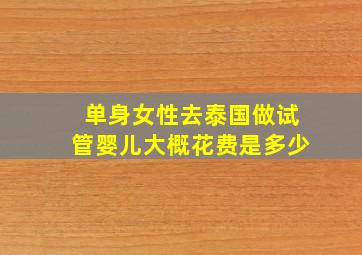 单身女性去泰国做试管婴儿大概花费是多少