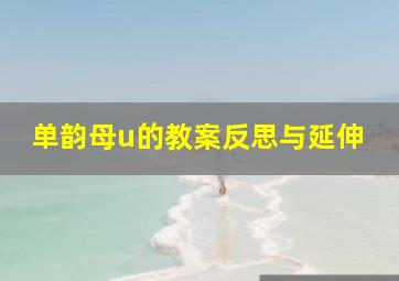 单韵母u的教案反思与延伸