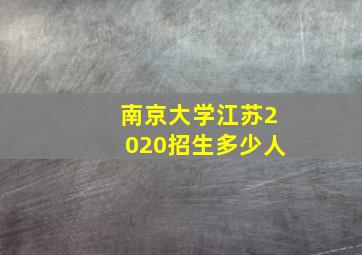 南京大学江苏2020招生多少人