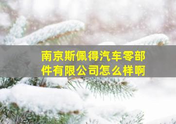 南京斯佩得汽车零部件有限公司怎么样啊