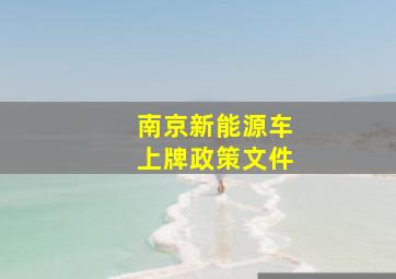 南京新能源车上牌政策文件